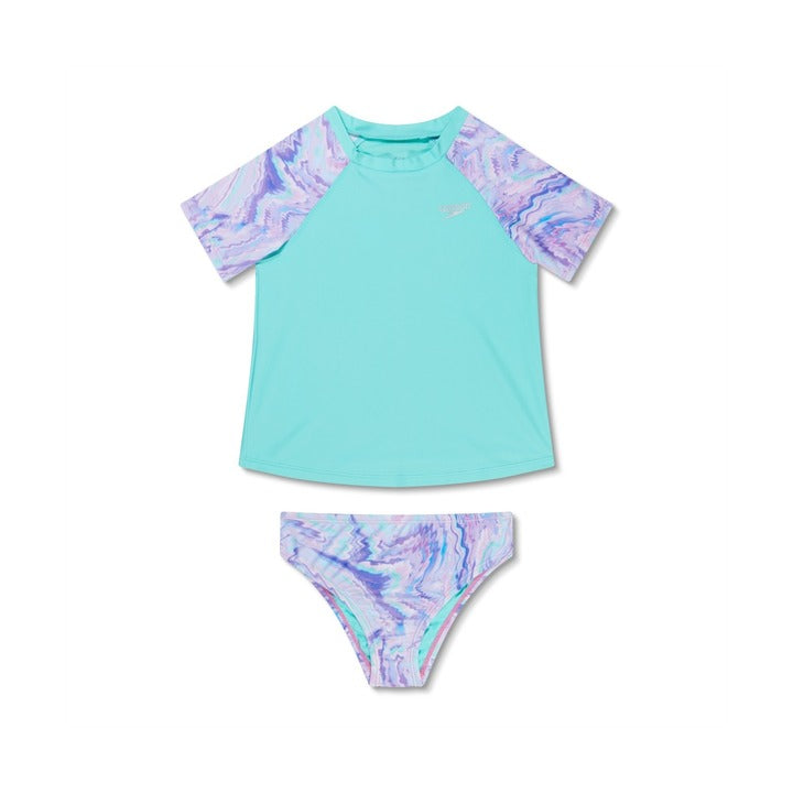 Speedo Girls Short Sleeve Rashguard Set  Girls Rash Guard  Speedo