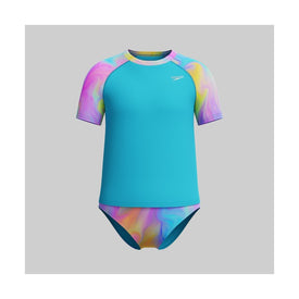 Speedo Girls Short Sleeve Rashguard Set  Girls Rash Guard  Speedo
