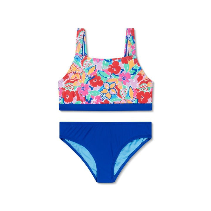 Speedo Print Tie Back Two Piece Swimsuit  Girls Bikini Set  Speedo