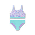 Speedo Print Tie Back Two Piece Swimsuit  Girls Bikini Set  Speedo