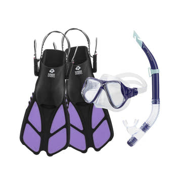 Hawaii Divers Adult Snorkel Set Manta Ray  Snorkel Sets  CLEAR'R