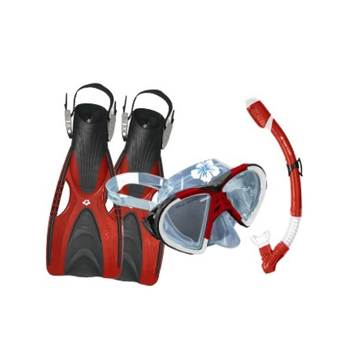 Hawaii Divers Adult Snorkel Set Leilani  Snorkel Mask  CLEAR'R