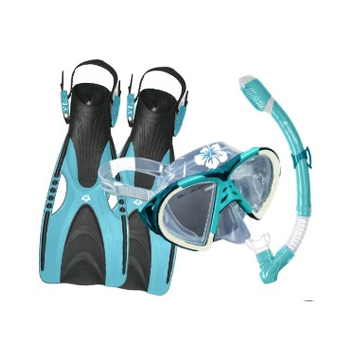 Hawaii Divers Adult Snorkel Set Leilani  Snorkel Mask  CLEAR'R