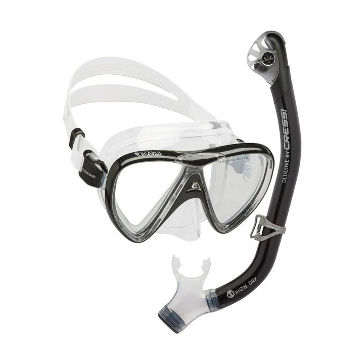 Cressi Ikarus & Orion Dry Adult Masks & Snorkeling Kits  Snorkel Sets  Cressi