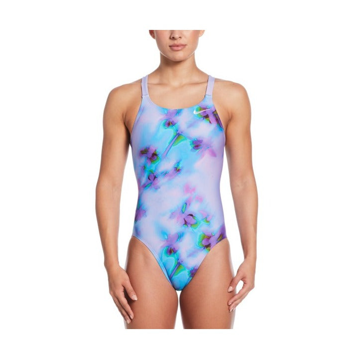 Nike Women's Hydrastrong Multi Print Fastback One Piece Swimsuit  One Piece Swimsuits  Nike