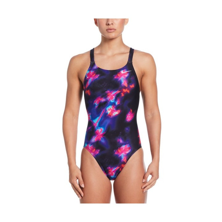 Nike Women's Hydrastrong Multi Print Fastback One Piece Swimsuit  One Piece Swimsuits  Nike