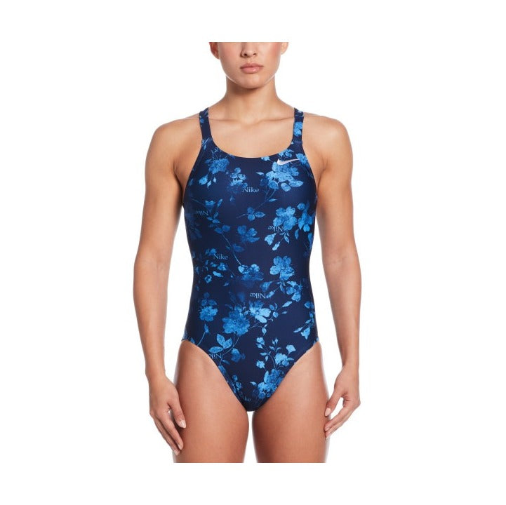 Nike Women's Hydrastrong Multi Print Fastback One Piece Swimsuit  One Piece Swimsuits  Nike