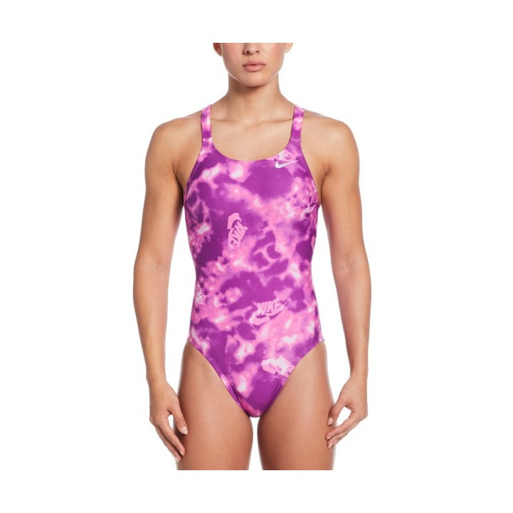 Nike Women's Hydrastrong Multi Print Fastback One Piece Swimsuit  One Piece Swimsuits  Nike