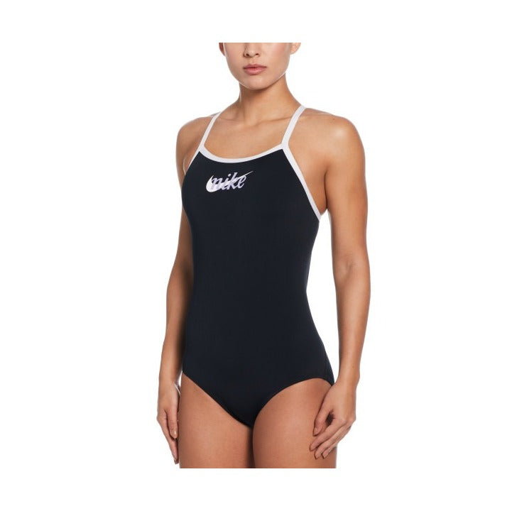 Nike Women's Hydrastrong Signature Swoosh Racerback Low Leg One Piece Swimsuit    Nike