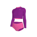 Nike Girls' Colorblock Long Sleeve Crop Top & High Waist Set  Girls Rash Guard  Nike
