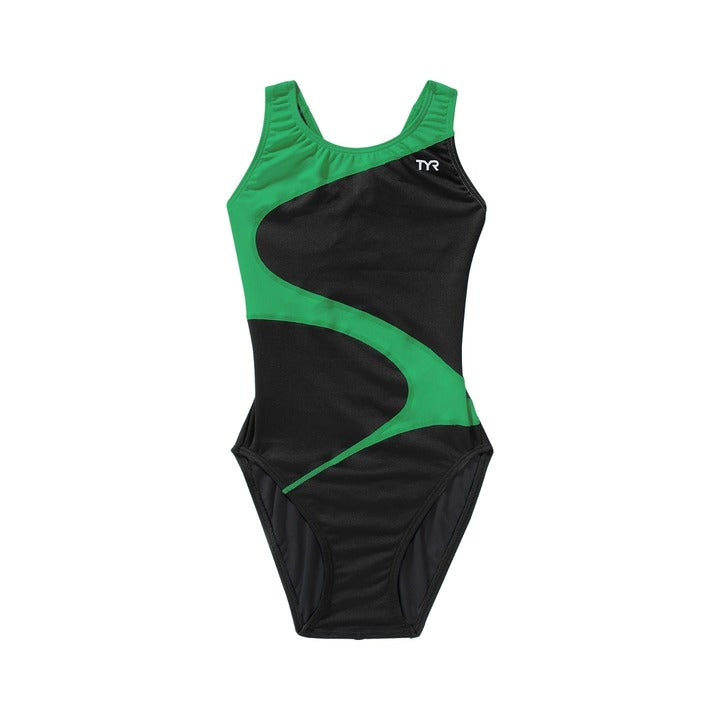 TYR Durafast Elite Girl's Maxfit One Piece Swimsuit - Vanguard Splice  Girls One Piece  Tyr