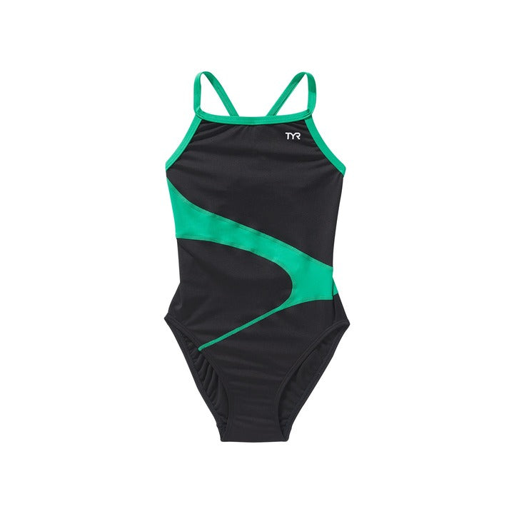 TYR Girls Vanguard Splice Durafast Elite Diamondfit One Piece Swimsuit    Tyr