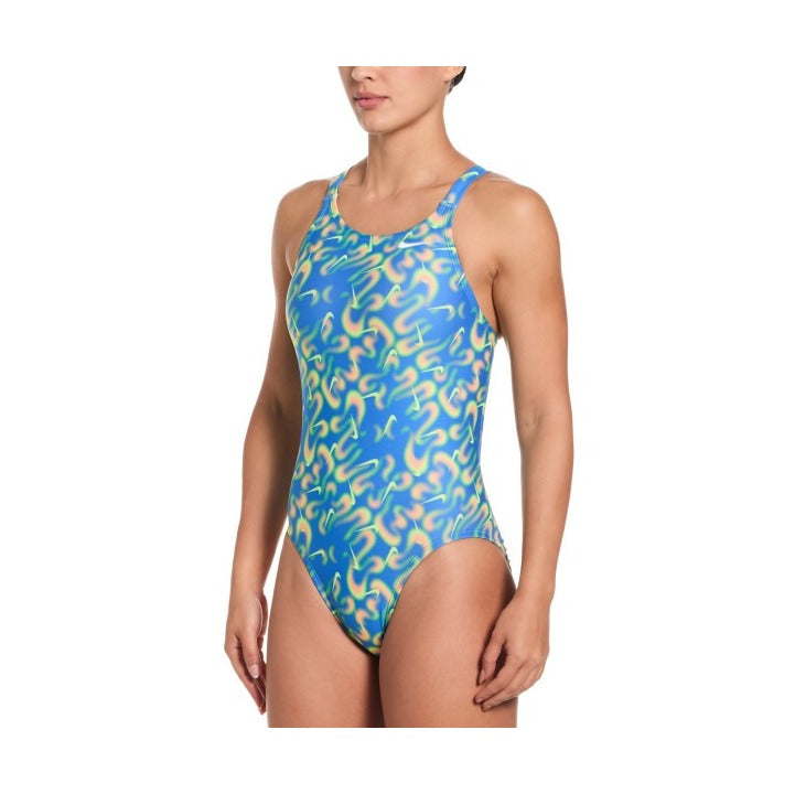Nike Women's Hydrastrong Multi Print Fastback One Piece Swimsuit    Nike