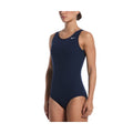 Nike Women's Solid Ribbed Texture U-Back Low Leg One Piece Swimsuit    Nike