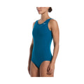 Nike Women's Solid Ribbed Texture U-Back Low Leg One Piece Swimsuit    Nike