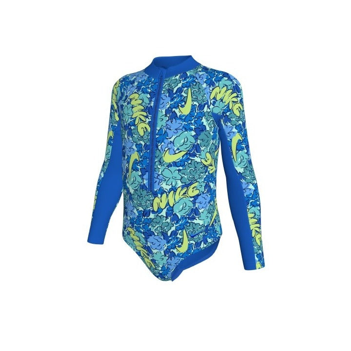 Nike Swim Doodle Floral Little Girls' Long Sleeve One Piece Swimsuit  One Piece Swimsuits  Nike