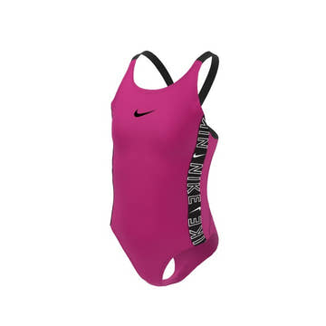 Nike Girls' Logo Tape Logo Tape Fastback One Piece Swimsuit  One Piece Swimsuits  Nike