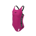 Nike Girls' Logo Tape Logo Tape Fastback One Piece Swimsuit  One Piece Swimsuits  Nike