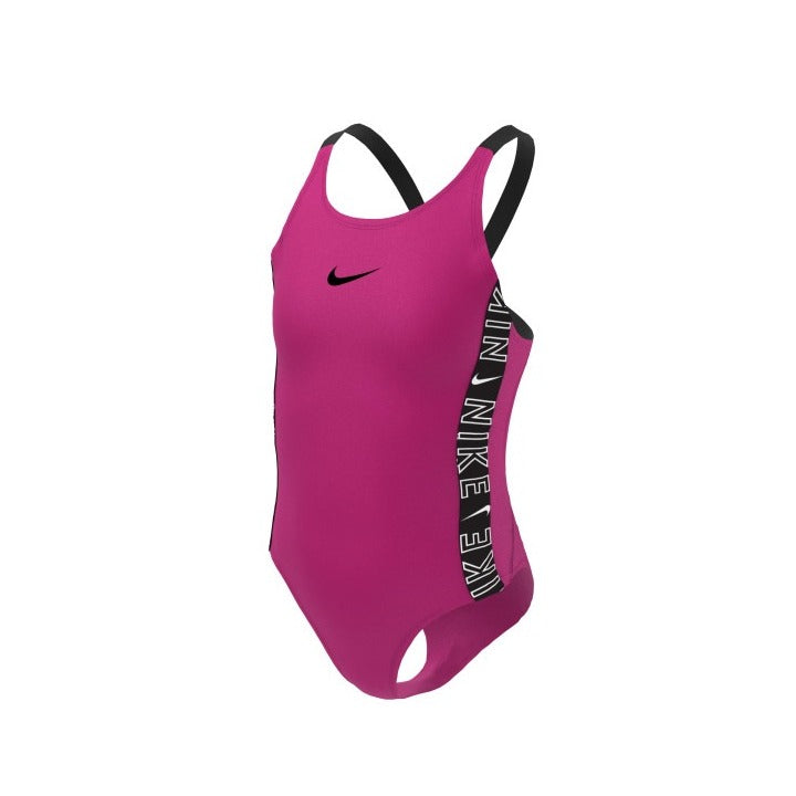 Nike Girls' Logo Tape Logo Tape Fastback One Piece Swimsuit  One Piece Swimsuits  Nike