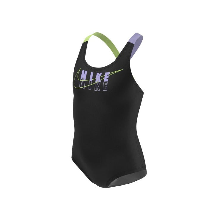 Nike Girls' Reflect Logo Nike Reflect Logo Crossback One Piece Swimsuit  Girls One Piece  Nike