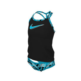 Nike Girls' Watercolor Nike Watercolor T-Crossback Tankini Set  Girls Bikini Set  Nike