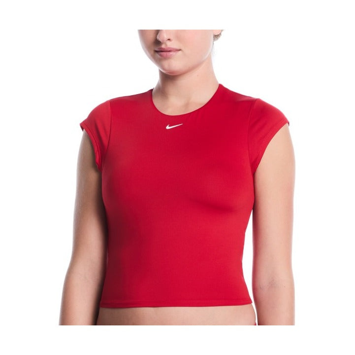 Nike Women's Effortless Essential Cap Sleeve Swim Top  Crop Top  Nike
