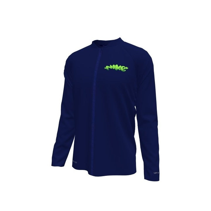 Nike Big Boys' Swim Hydroguard Zip Bubble Long Sleeve Zip Top  Boys Rash Guard  Nike