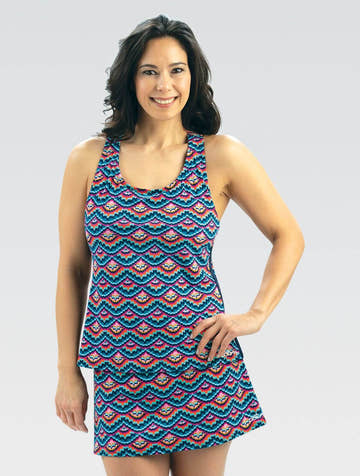 Dolfin Aquashape Feathers Racerback Tankini Top  Women's Tankini Top  Dolfin