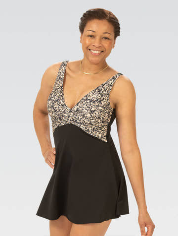 Dolfin Women's Printed Aquashape Wrap Front Swim Dress