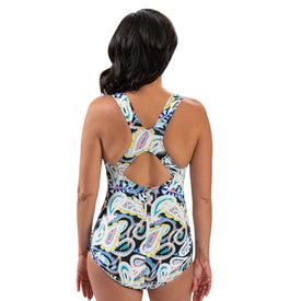 Dolfin Aquashape Women's Wanderlust Conservative Lap Suit One Piece Swimsuit Awakening  Women's Aquatic Fitness Swimsuits  Dolfin