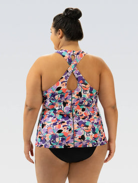 Dolfin Aquashape Women's Wanderlust Twist Back Tankini Swimsuit Top Bonita Bloom  Women's Tankini Top  Dolfin