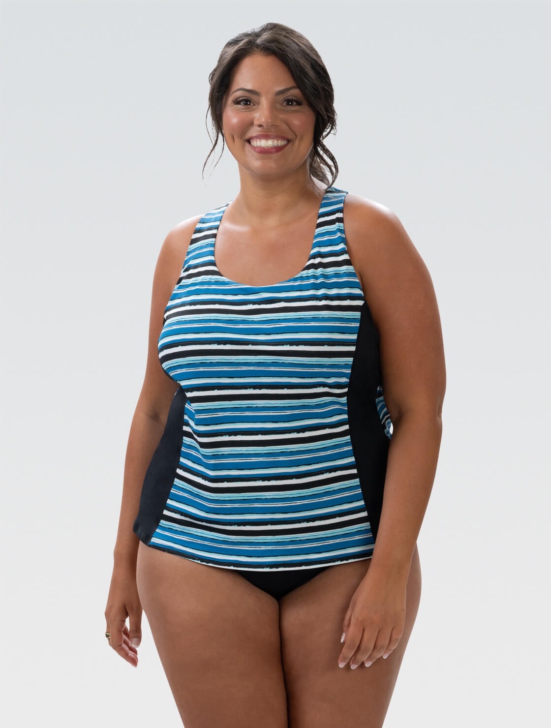 Dolfin Women's Aquashape Harbor Print Twist Back Tankini Swimsuit Top  Women's Tankini Top  Dolfin
