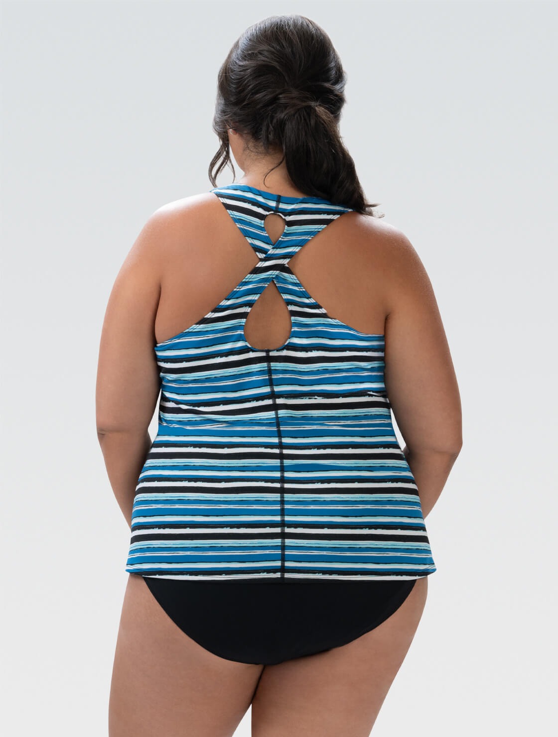 Dolfin Women's Aquashape Harbor Print Twist Back Tankini Swimsuit Top  Women's Tankini Top  Dolfin