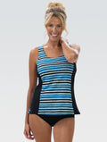 Dolfin Women's Aquashape Harbor Print Twist Back Tankini Swimsuit Top  Women's Tankini Top  Dolfin