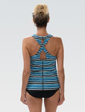 Dolfin Women's Aquashape Harbor Print Twist Back Tankini Swimsuit Top  Women's Tankini Top  Dolfin
