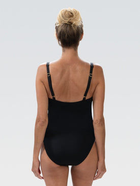 Dolfin Women's Aquashape Dot Print Moderate Square Neck One Piece Swimsuit  One Piece Swimsuits  Dolfin