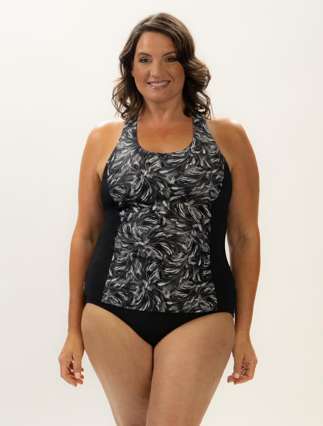 Aquashape Women's Wanderlust Twist Back Tankini Swimsuit Top Oasis Print  Women's Tankini Top  Dolfin