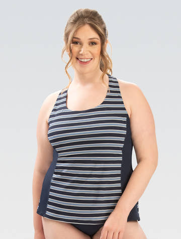 Aquashape Women's Wanderlust Twist Back Tankini Swimsuit Top Simplicity  Women's Tankini Top  Dolfin