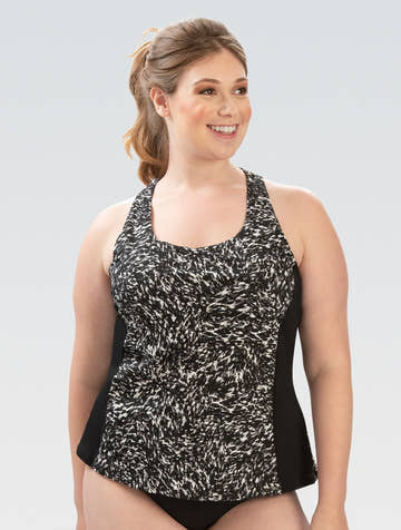 Aquashape Women's Wanderlust Twist Back Tankini Swimsuit Top Oblivion  Women's Tankini Top  Dolfin