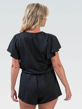 Aquashape Women's Surplice Front Swim Romper Swimsuit  Cover-ups  Dolfin