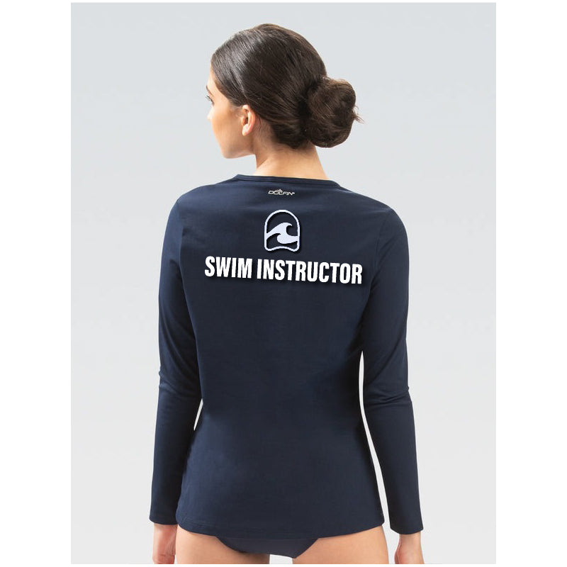 FSA (COACHES) Dolfin Womens Solid Crew Neck Long Sleeve Rash Guard    Dolfin