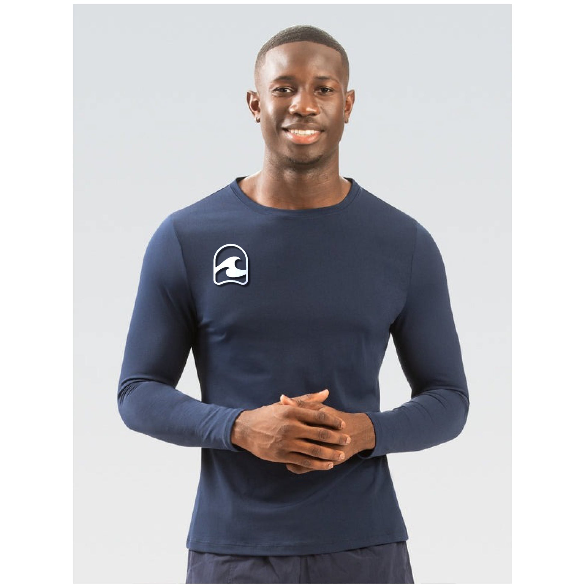 FSA (COACHES) Dolfin Mens Solid Crew Neck Long Sleeve Rash Guard    Dolfin