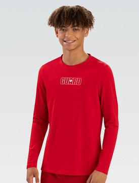 Dolfin Men's Solid Crew Neck Long Sleeve Rash Guard  Men's Lifeguard Rash Guards  Dolfin