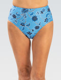 Dolfin Women's Aquashape High-Waisted Contemporary Brief Amour-Capri Blue  Bikini Bottom  Dolfin