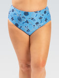 Dolfin Women's Aquashape High-Waisted Contemporary Brief Amour-Capri Blue  Bikini Bottom  Dolfin