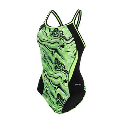 Dolfin Women's Reliance Blaze Color Block DBX Back One Piece Swimsuit  Two Year Team Prints (2025-2026)  Dolfin