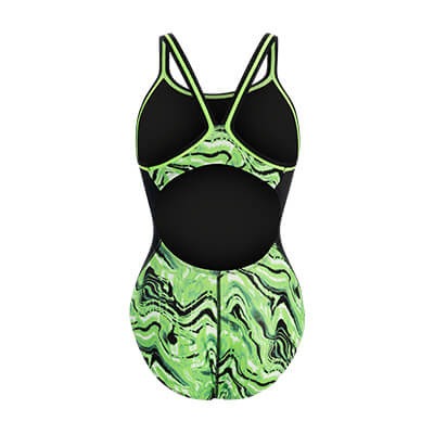 Dolfin Women's Reliance Blaze Color Block DBX Back One Piece Swimsuit  Two Year Team Prints (2025-2026)  Dolfin