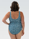 Dolfin Women's Aquashape Dot Print Moderate Surplice Wrap Front One Piece Swimsuit  One Piece Swimsuits  Dolfin