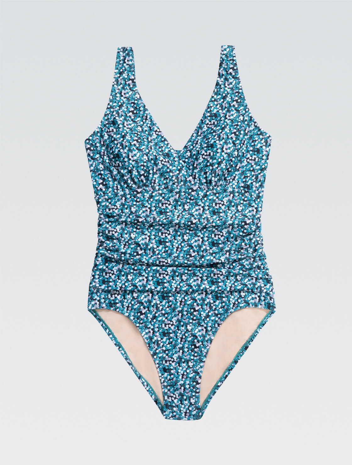 Dolfin Women's Aquashape Dot Print Moderate Surplice Wrap Front One Piece Swimsuit  One Piece Swimsuits  Dolfin