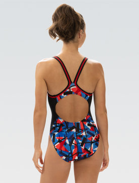 Dolfin Reliance Women's DBX Back One Piece Swimsuit Razor  One Piece Swimsuits  Dolfin